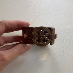Tory Burch Tan/Brown Leather Cuff Bracelet